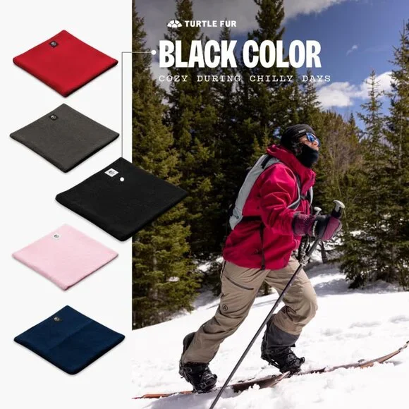 Men's Black Fleece Lined Winter Warm Heavyweight Imported Neck Warmer